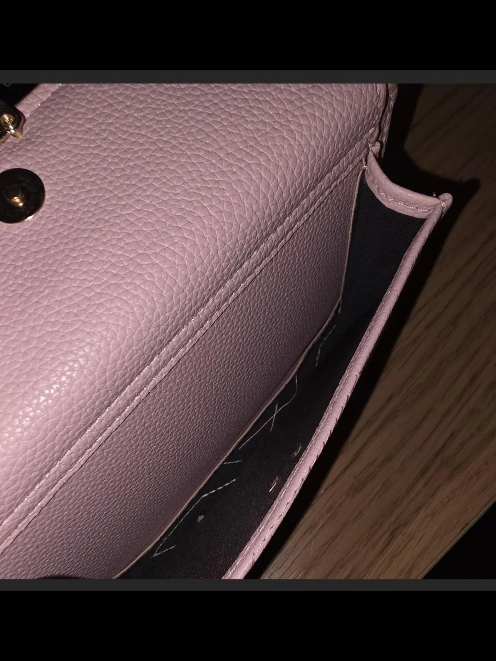 Pink Quilted Leather Wallet with Gold Turn-Lock
